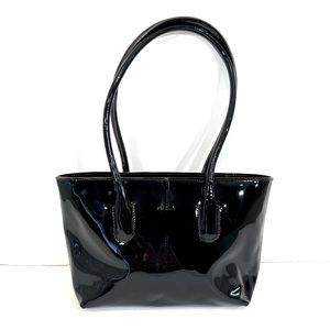 FURLA Black Patent Leather Shoulder Handbag
